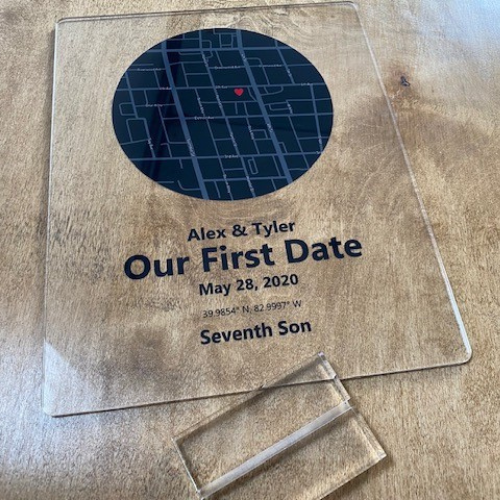 Custom Our First Date Map,personalized Acrylic Map,our First Date